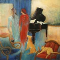 Giclee print on watercolor paper, titled Afternoon Tea 202//202